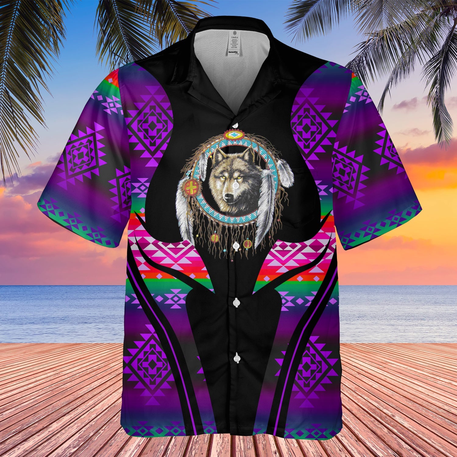 GB-HW000366 Tribe Design Native American Hawaiian Shirt 3D