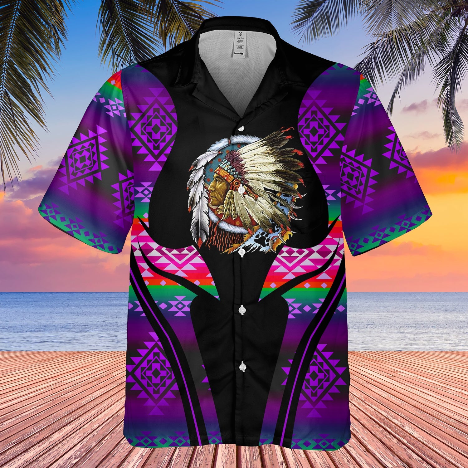 GB-HW000367 Tribe Design Native American Hawaiian Shirt 3D