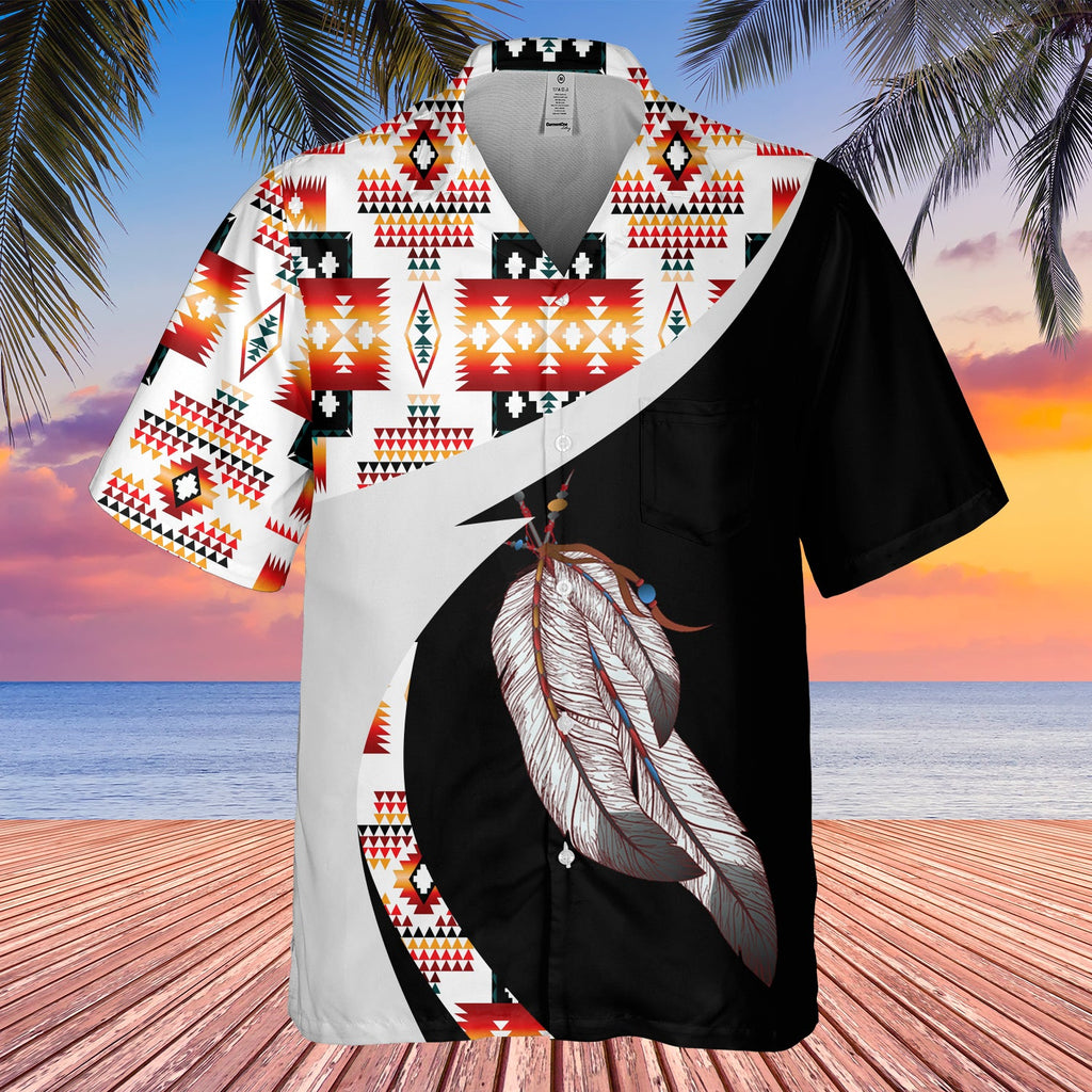 GB-HW000977 Tribe Design Native American Hawaiian Shirt 3D