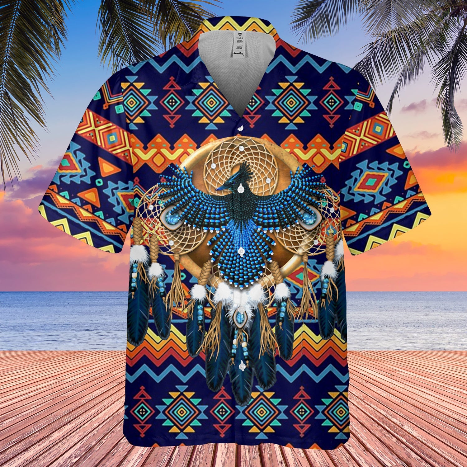 GB-HS00015 Pattern Color Thunderbird Hawaiian Shirt 3D