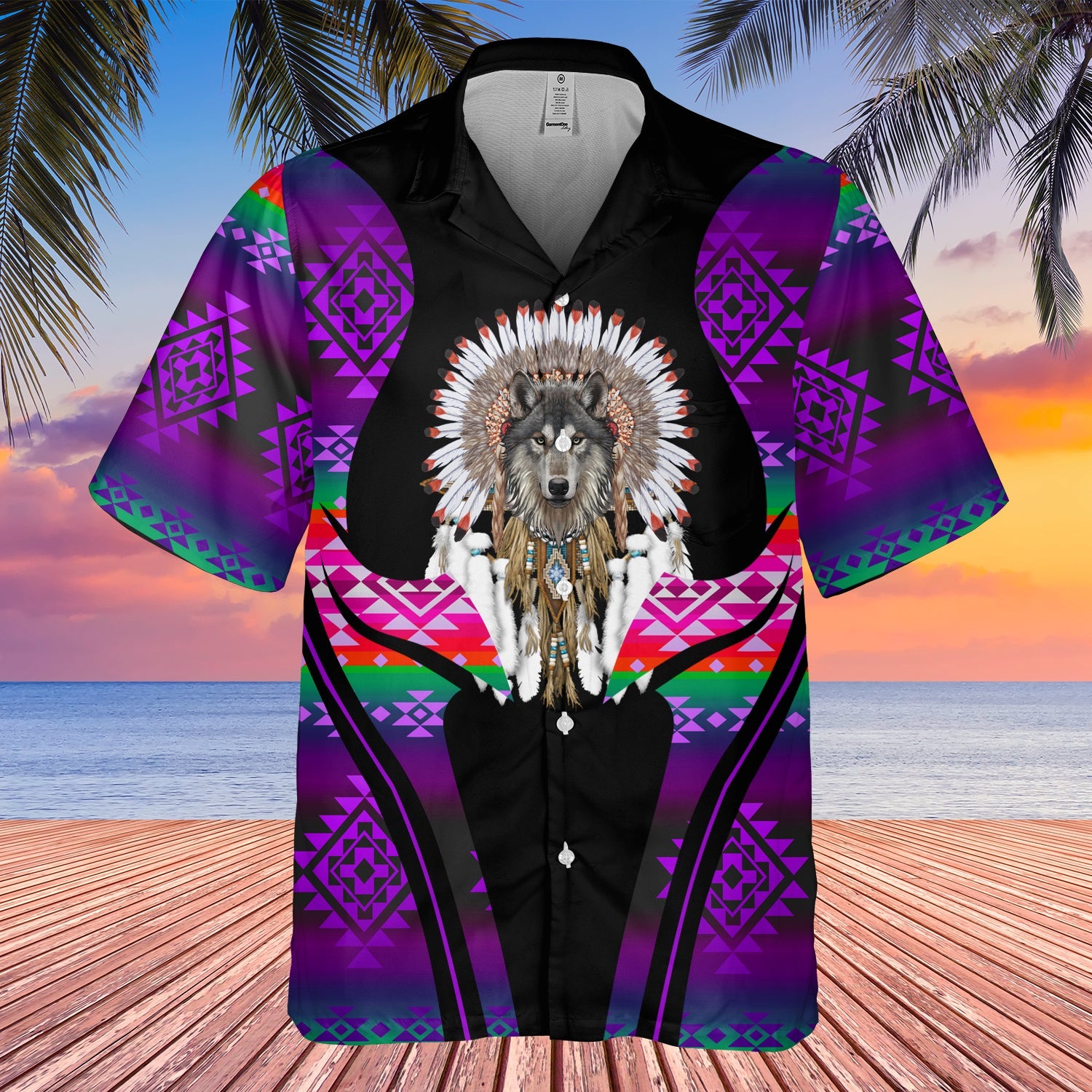 GB-HW000368 Tribe Design Native American Hawaiian Shirt 3D