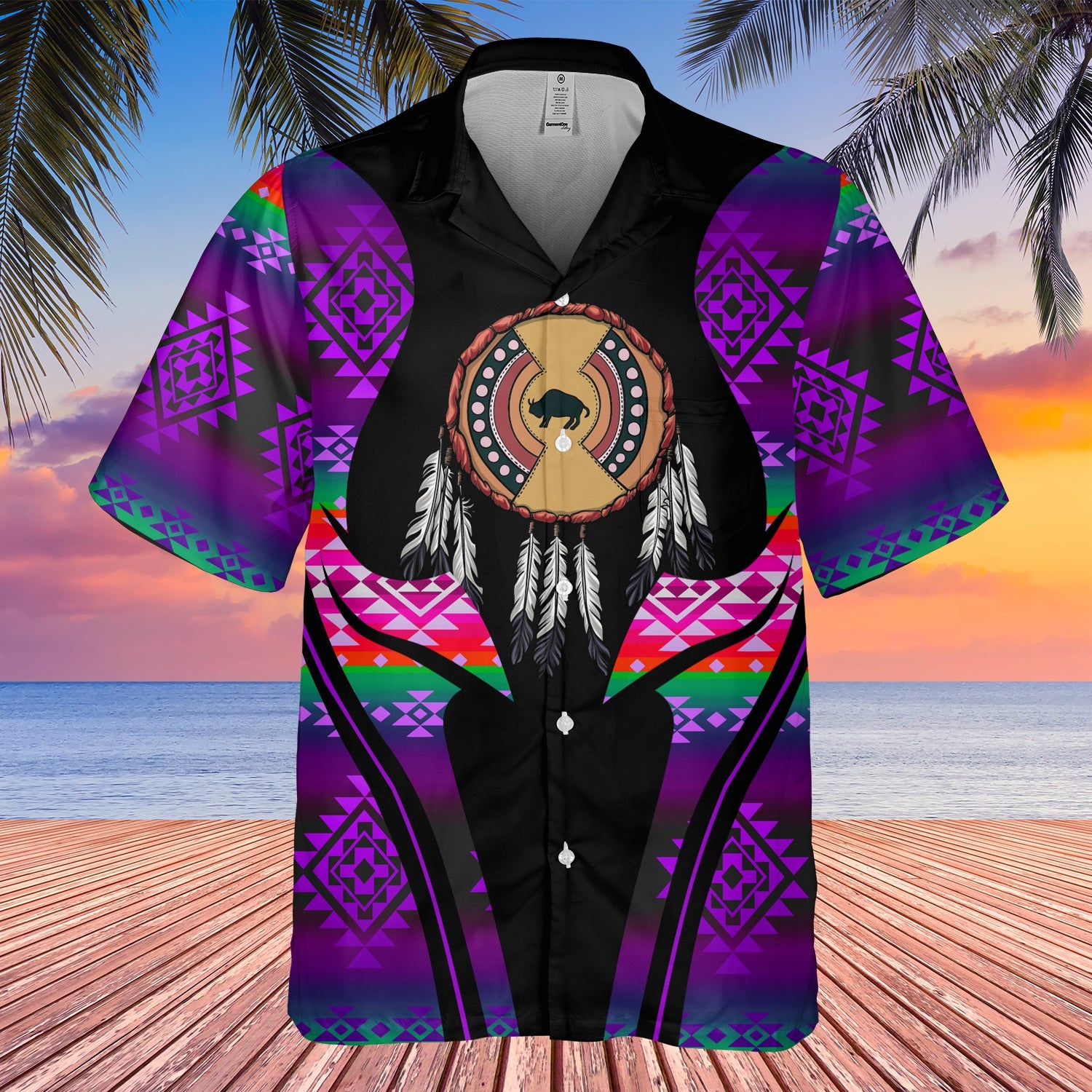 GB-HW000370 Tribe Design Native American Hawaiian Shirt 3D