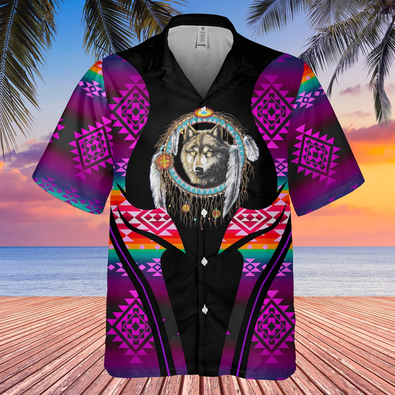GB-HW000373 Tribe Design Native American Hawaiian Shirt 3D