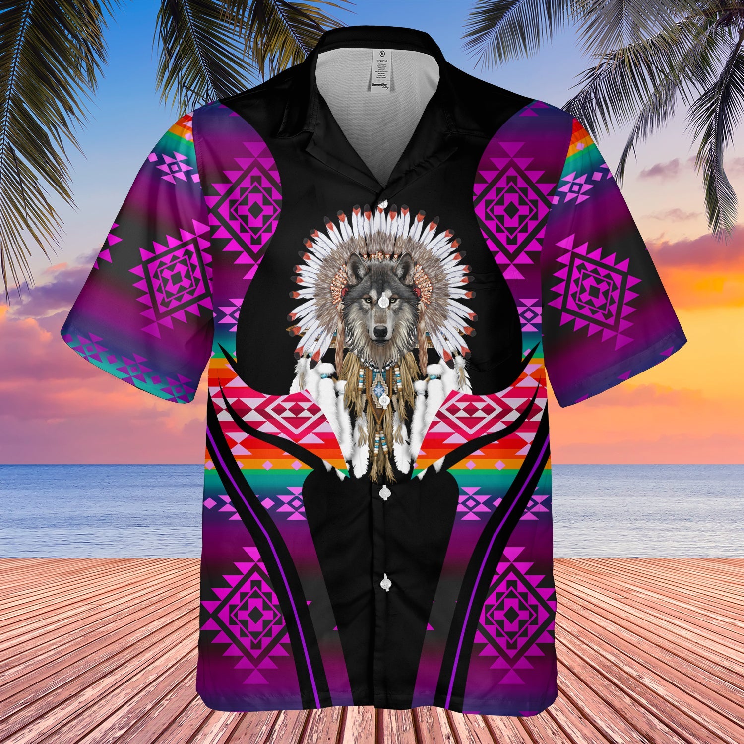 GB-HW000374 Tribe Design Native American Hawaiian Shirt 3D