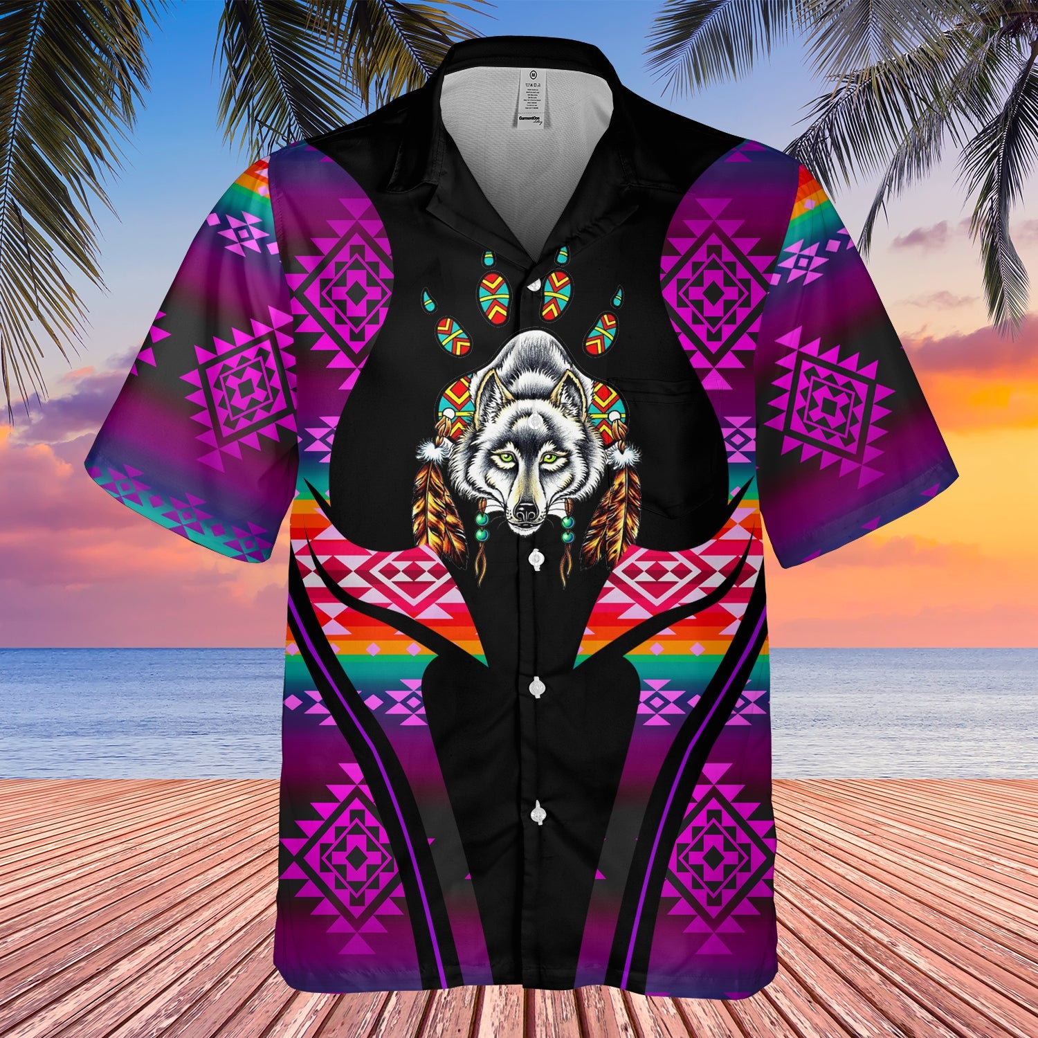 GB-HW000377 Tribe Design Native American Hawaiian Shirt 3D