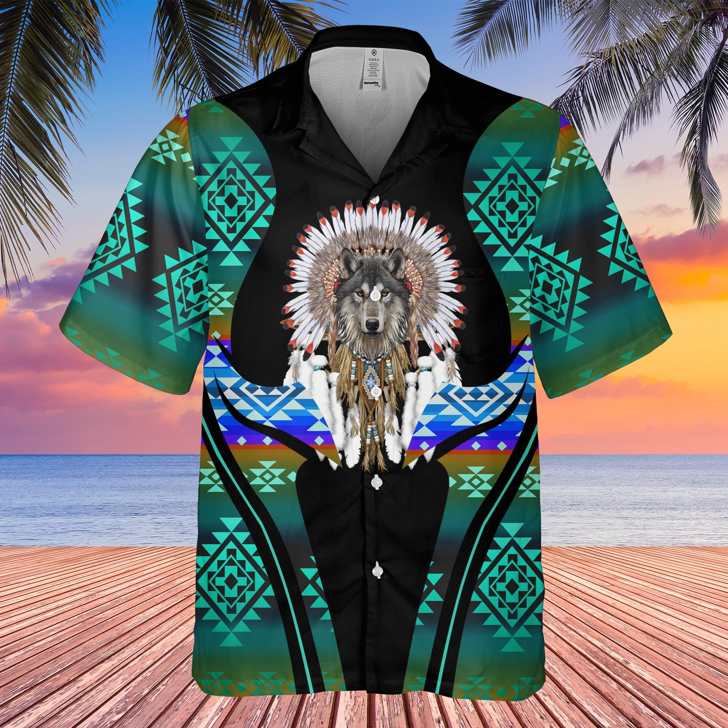 GB-HW000379 Tribe Design Native American Hawaiian Shirt 3D