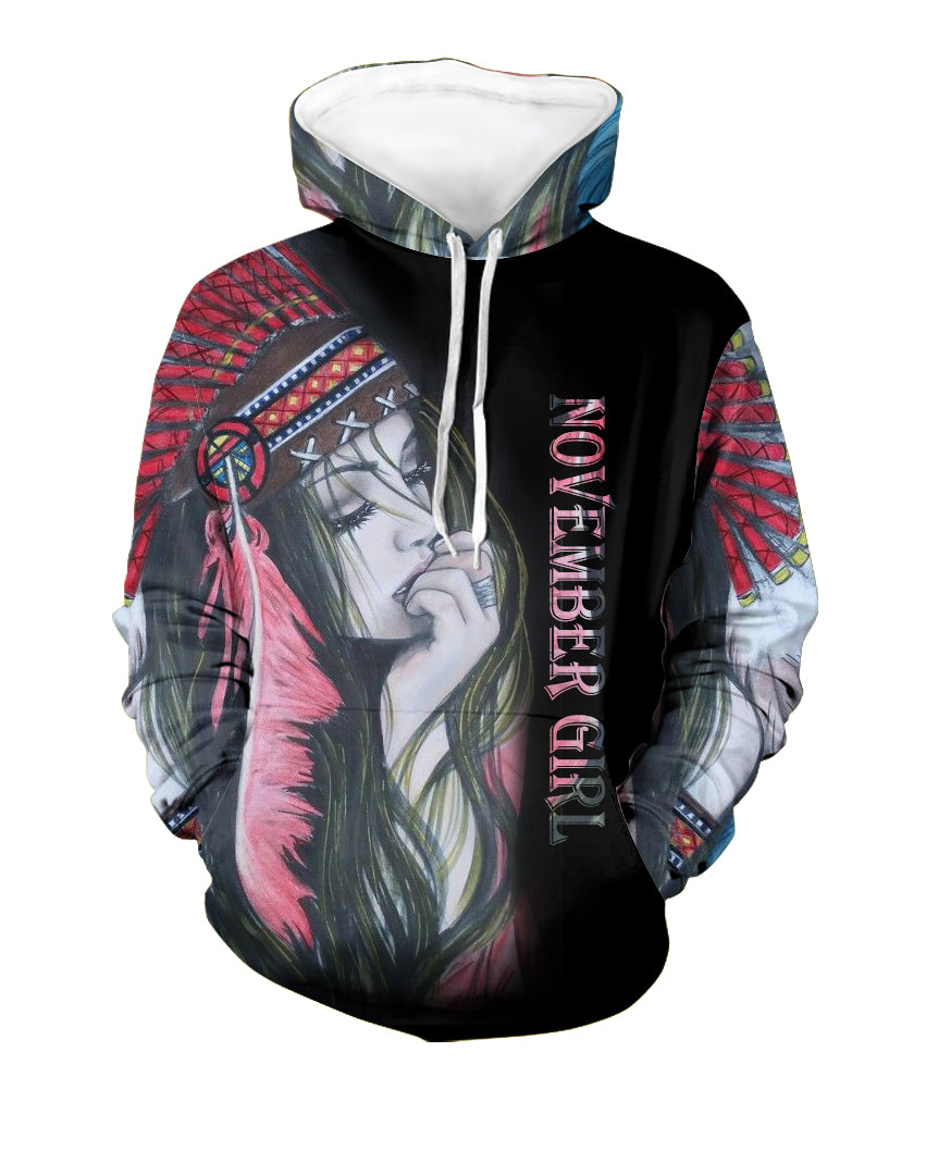 GB-NAT00474-11 Native Girl 3D Hoodie