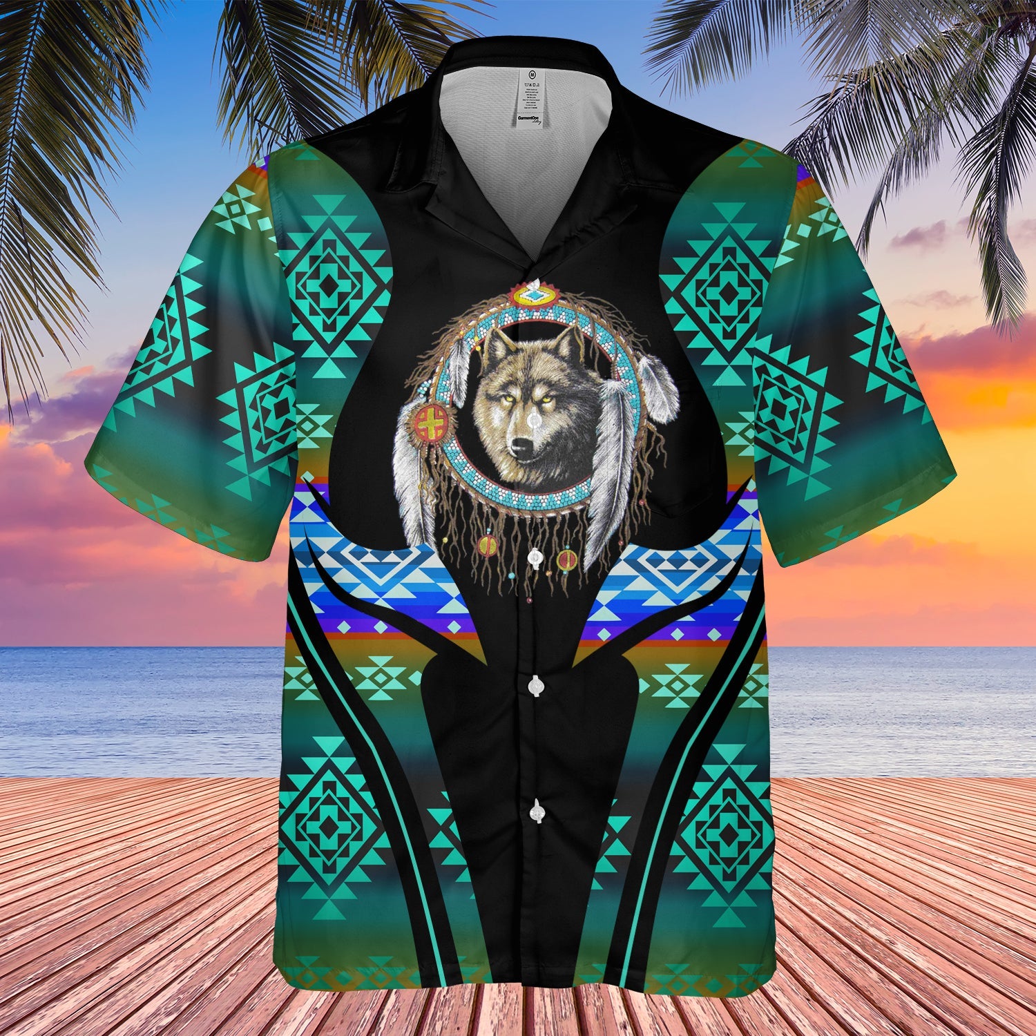 GB-HW000381 Tribe Design Native American Hawaiian Shirt 3D