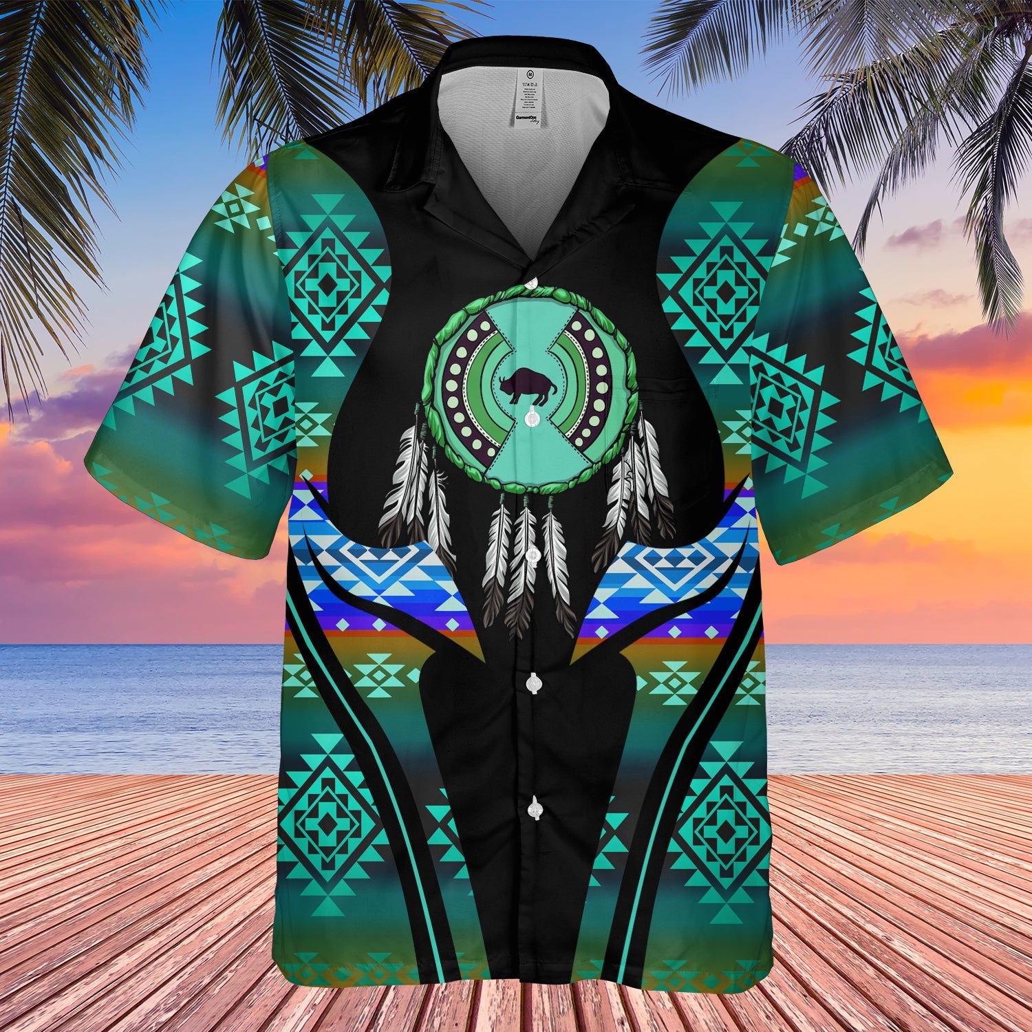 GB-HW000383 Tribe Design Native American Hawaiian Shirt 3D