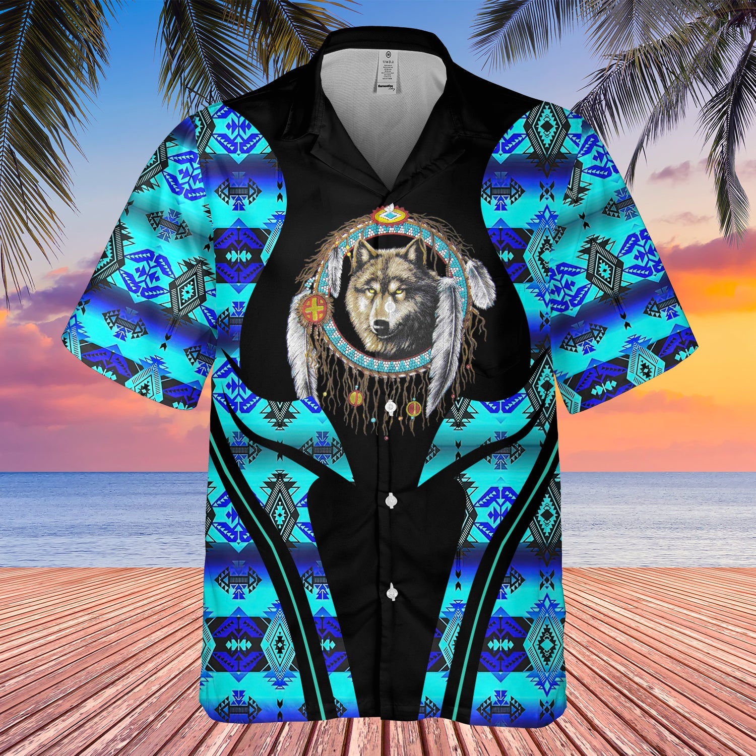 GB-HW000391 Tribe Design Native American Hawaiian Shirt 3D