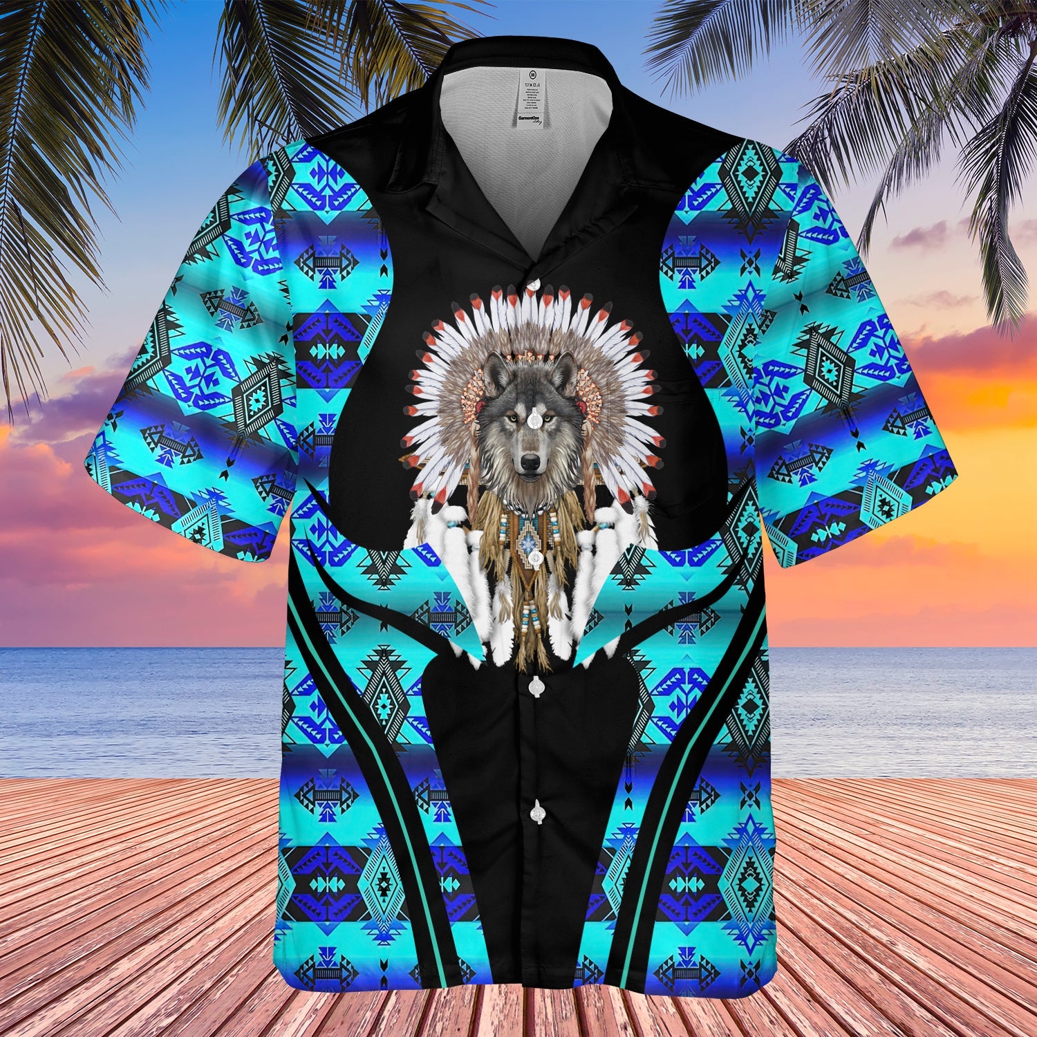 GB-HW000393 Tribe Design Native American Hawaiian Shirt 3D