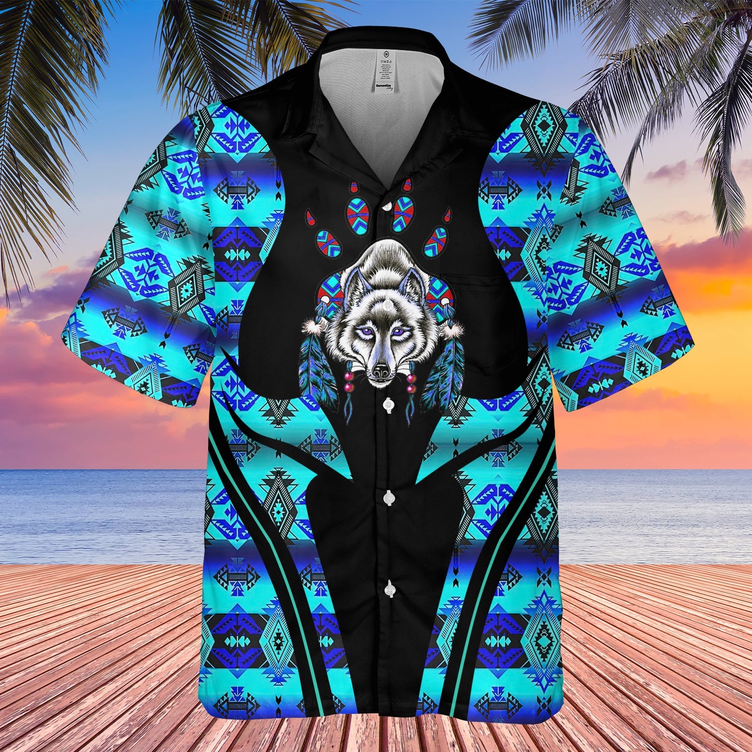 GB-HW000394 Tribe Design Native American Hawaiian Shirt 3D