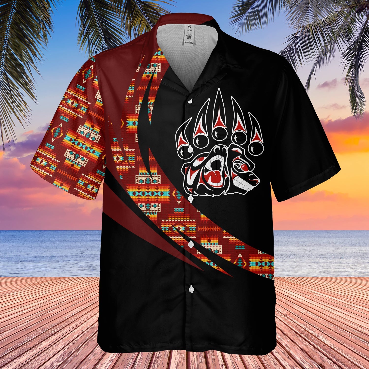 GB-HW000855 Tribe Design Native American Hawaiian Shirt 3D