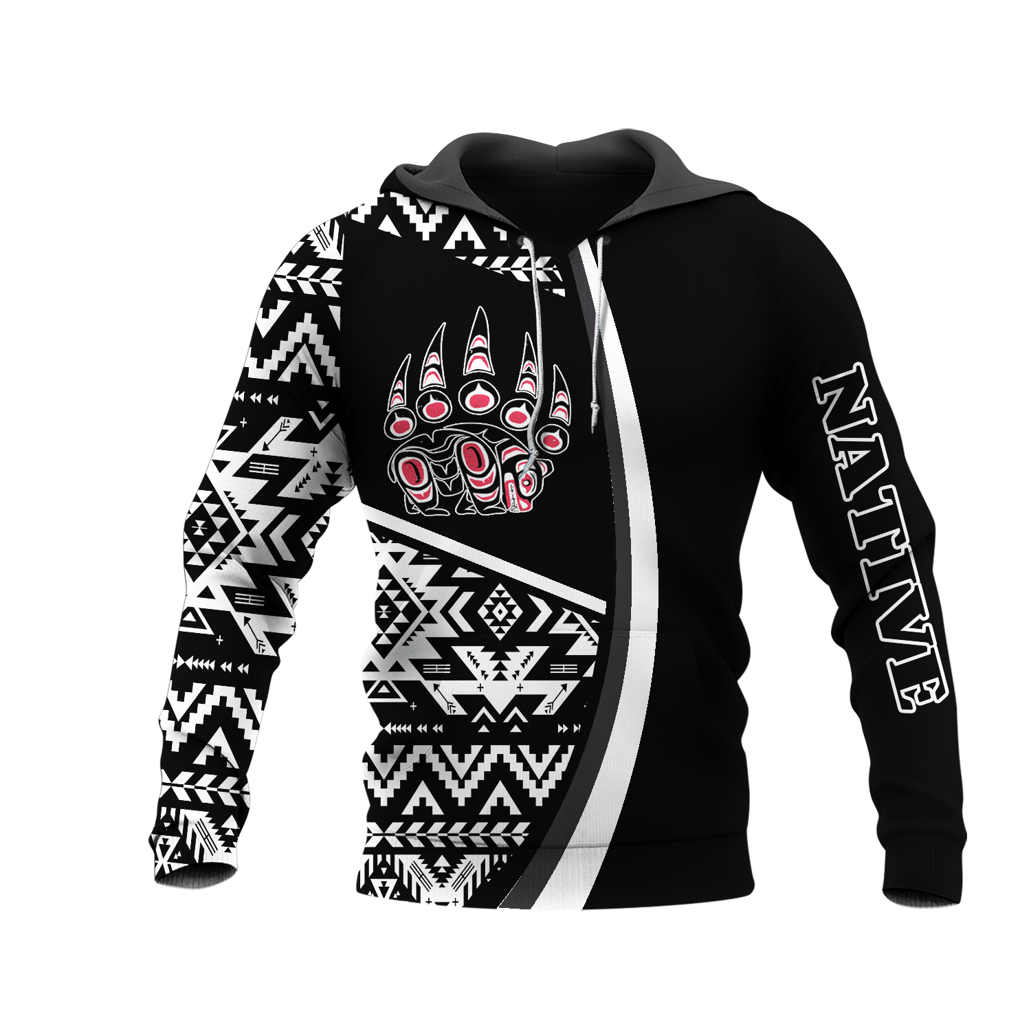 HD0013391 Bear Native American Pride 3D Hoodie