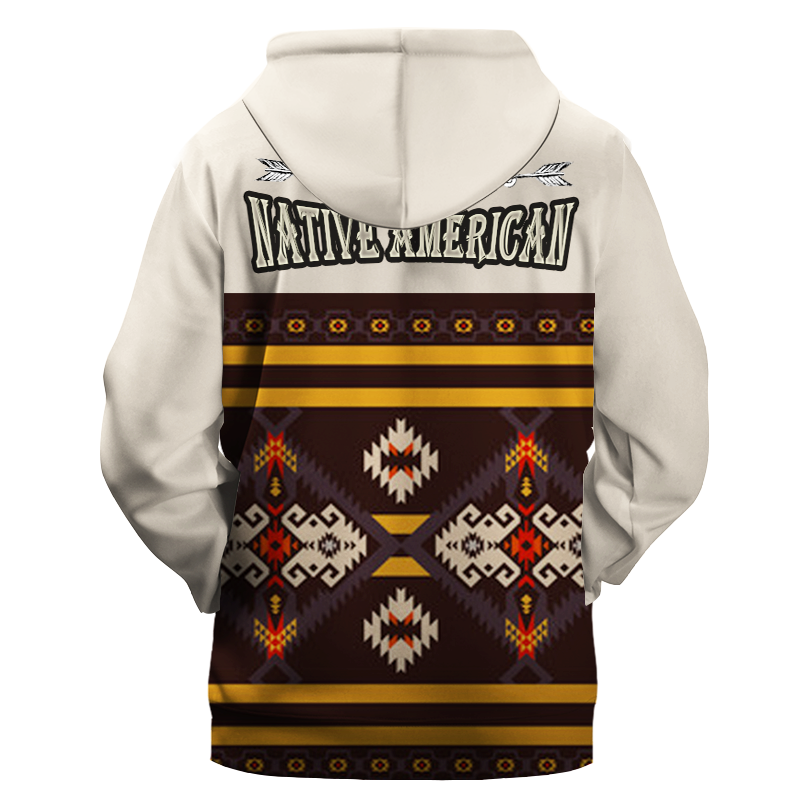 GB-NAT005689 Brown Pattern 3D Hoodie