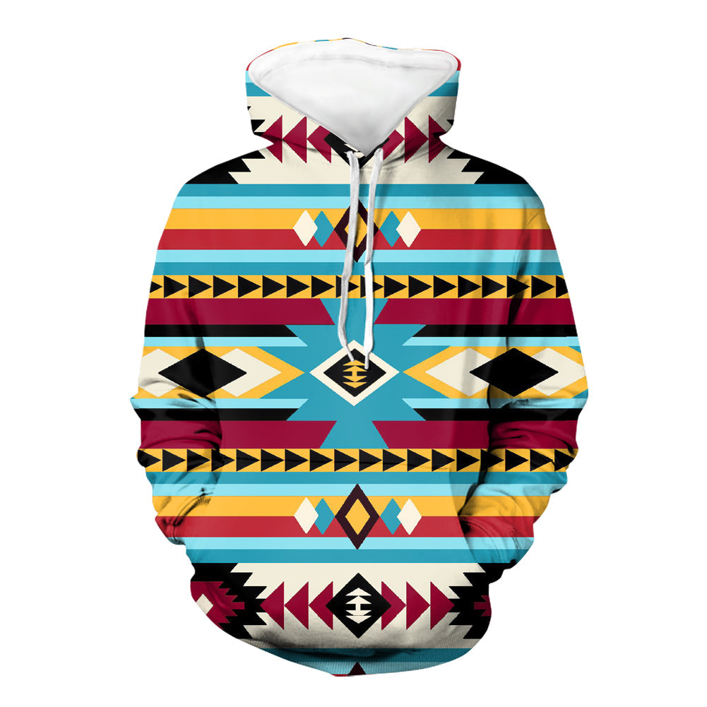 GB-NAT00512 Full Color Southwest Pattern 3D Hoodie