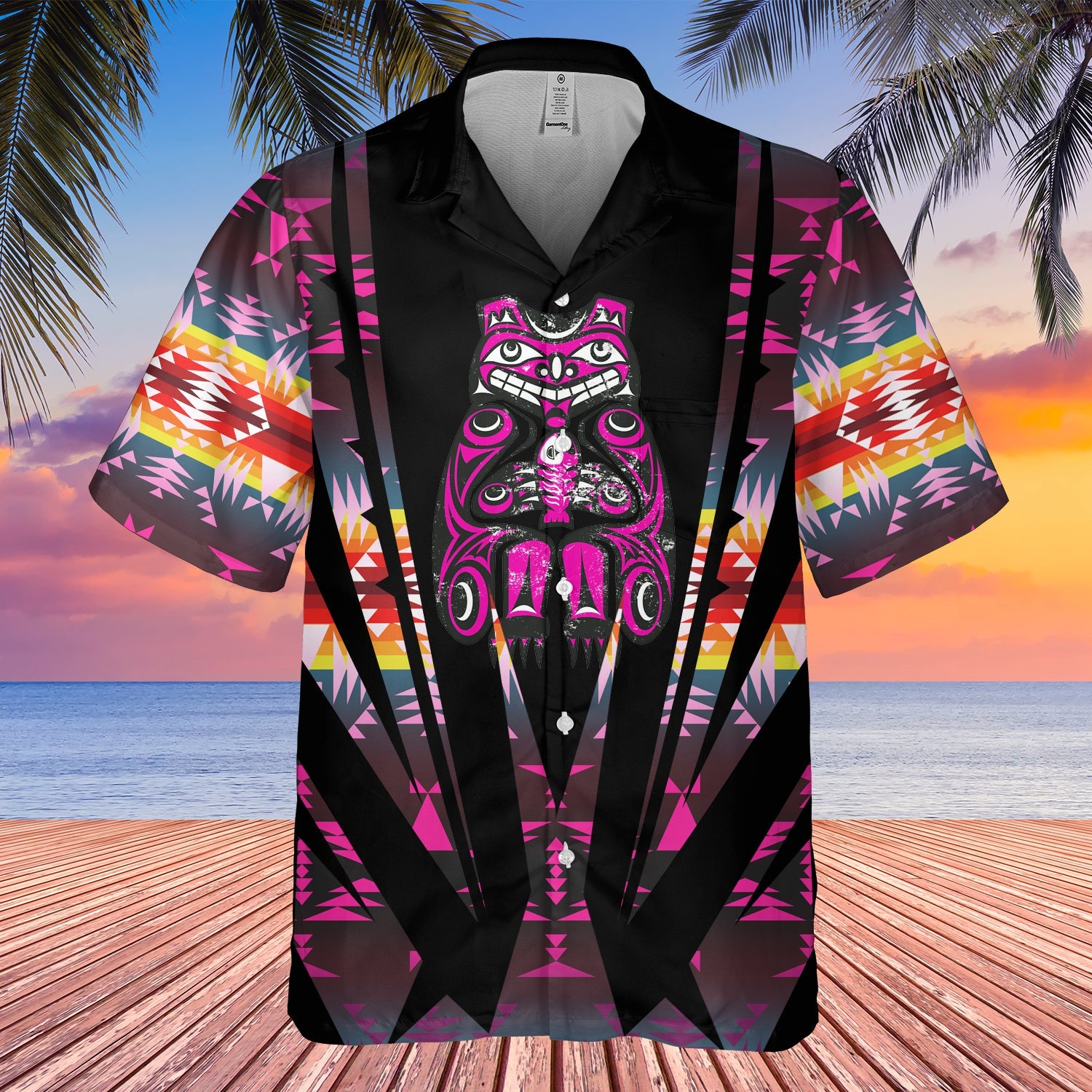 GB-HW000441 Tribe Design Native American Hawaiian Shirt 3D