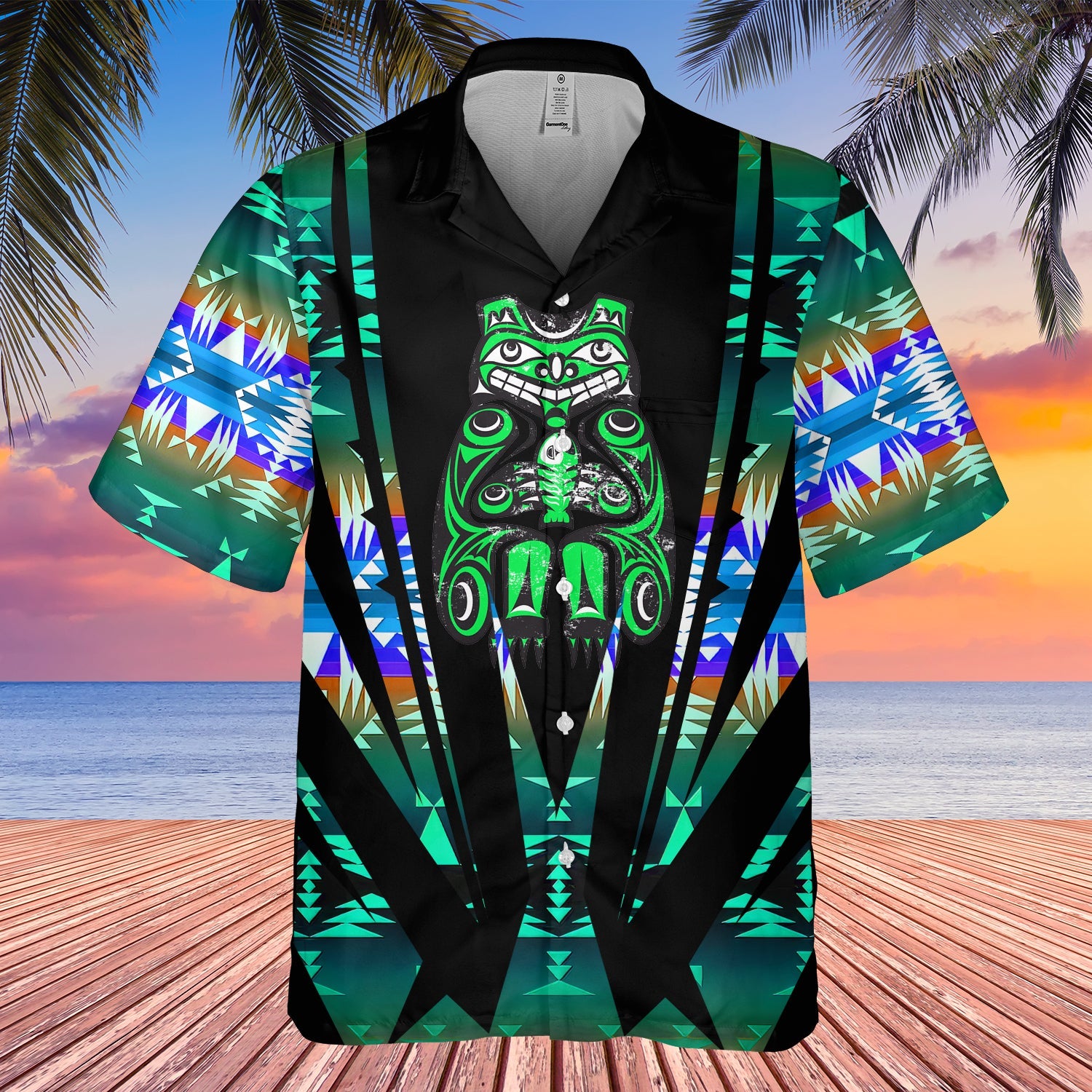 GB-HW000444 Tribe Design Native American Hawaiian Shirt 3D