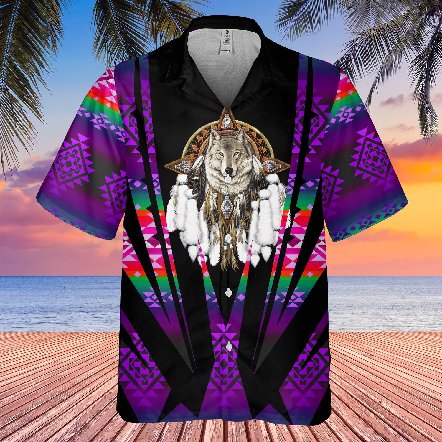 GB-HW000453 Tribe Design Native American Hawaiian Shirt 3D