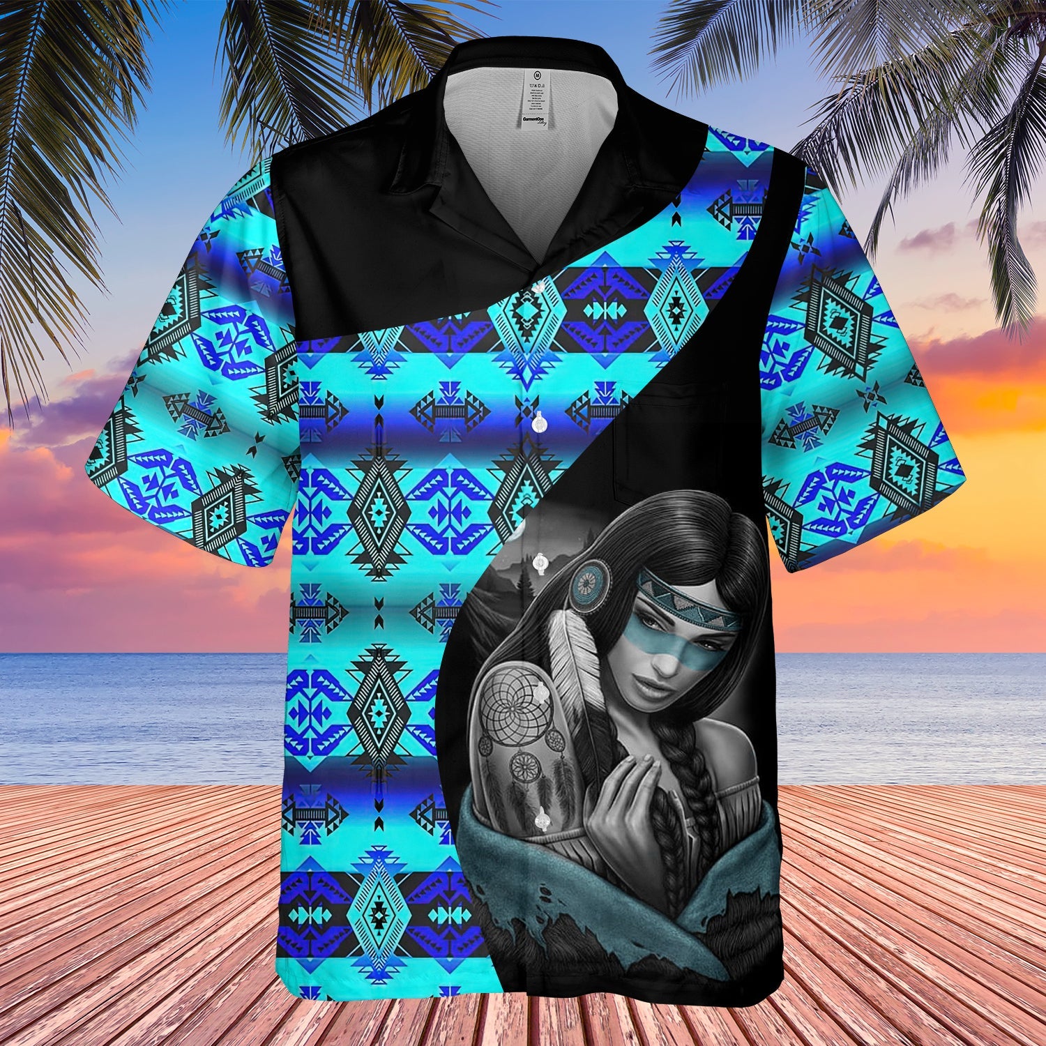 GB-HW000465 Tribe Design Native American Hawaiian Shirt 3D