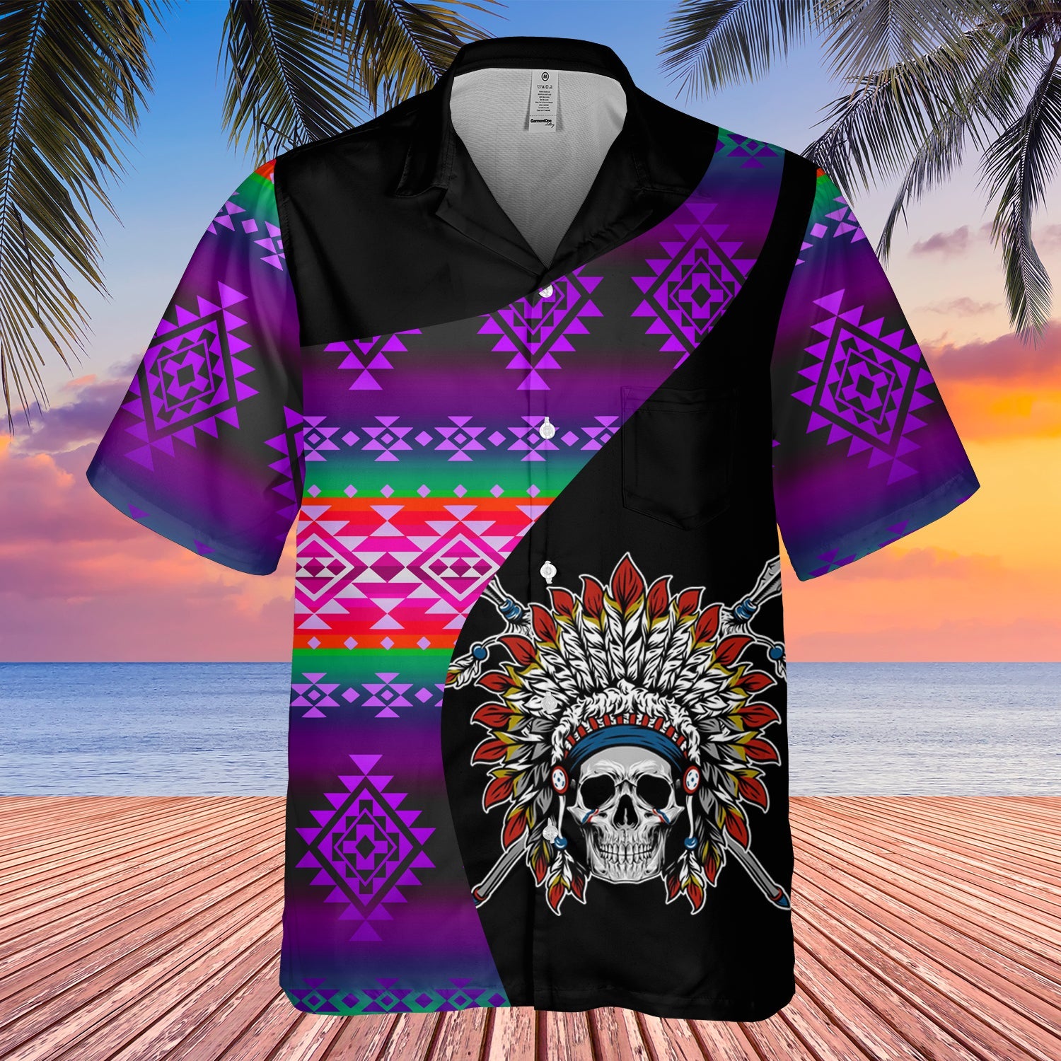 GB-HW000479 Tribe Design Native American Hawaiian Shirt 3D