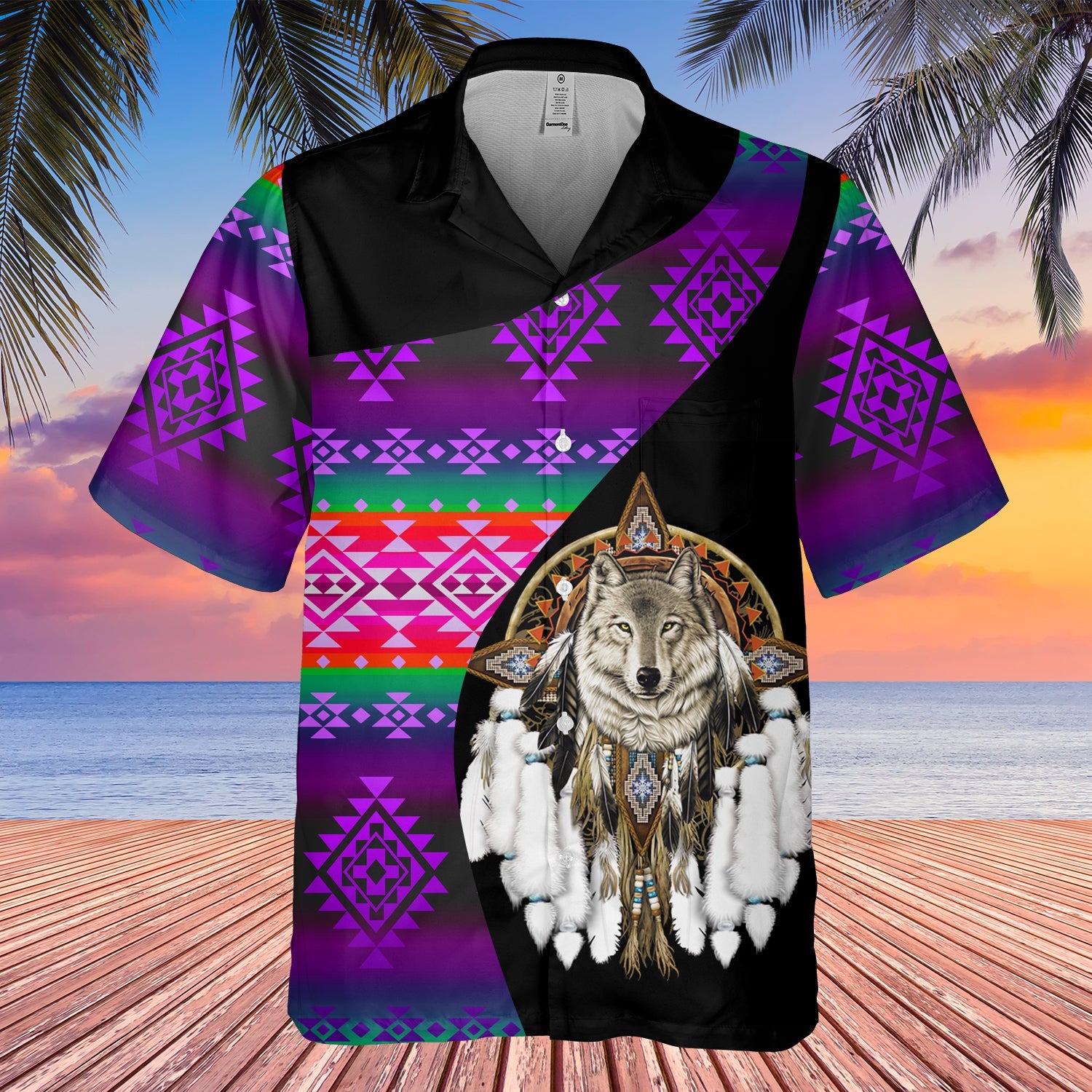 GB-HW000480 Tribe Design Native American Hawaiian Shirt 3D