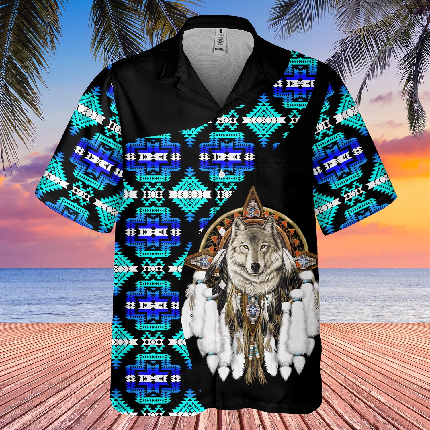 GB-HW000497 Tribe Design Native American Hawaiian Shirt 3D