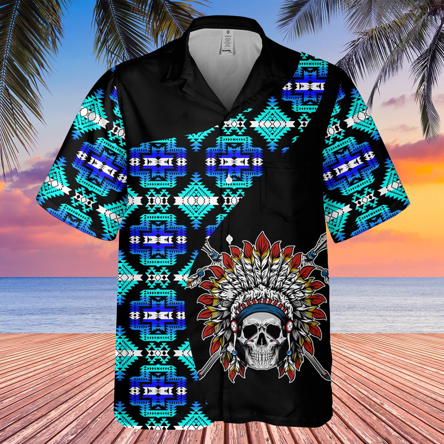GB-HW000498 Tribe Design Native American Hawaiian Shirt 3D