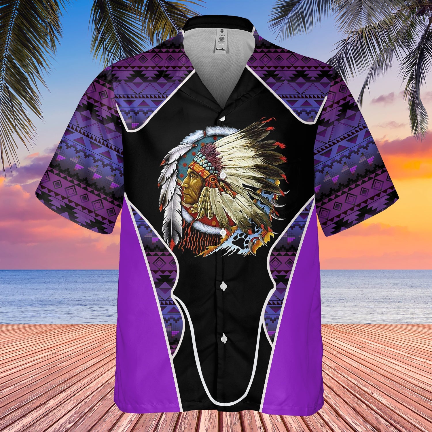 GB-HW000511 Tribe Design Native American Hawaiian Shirt 3D