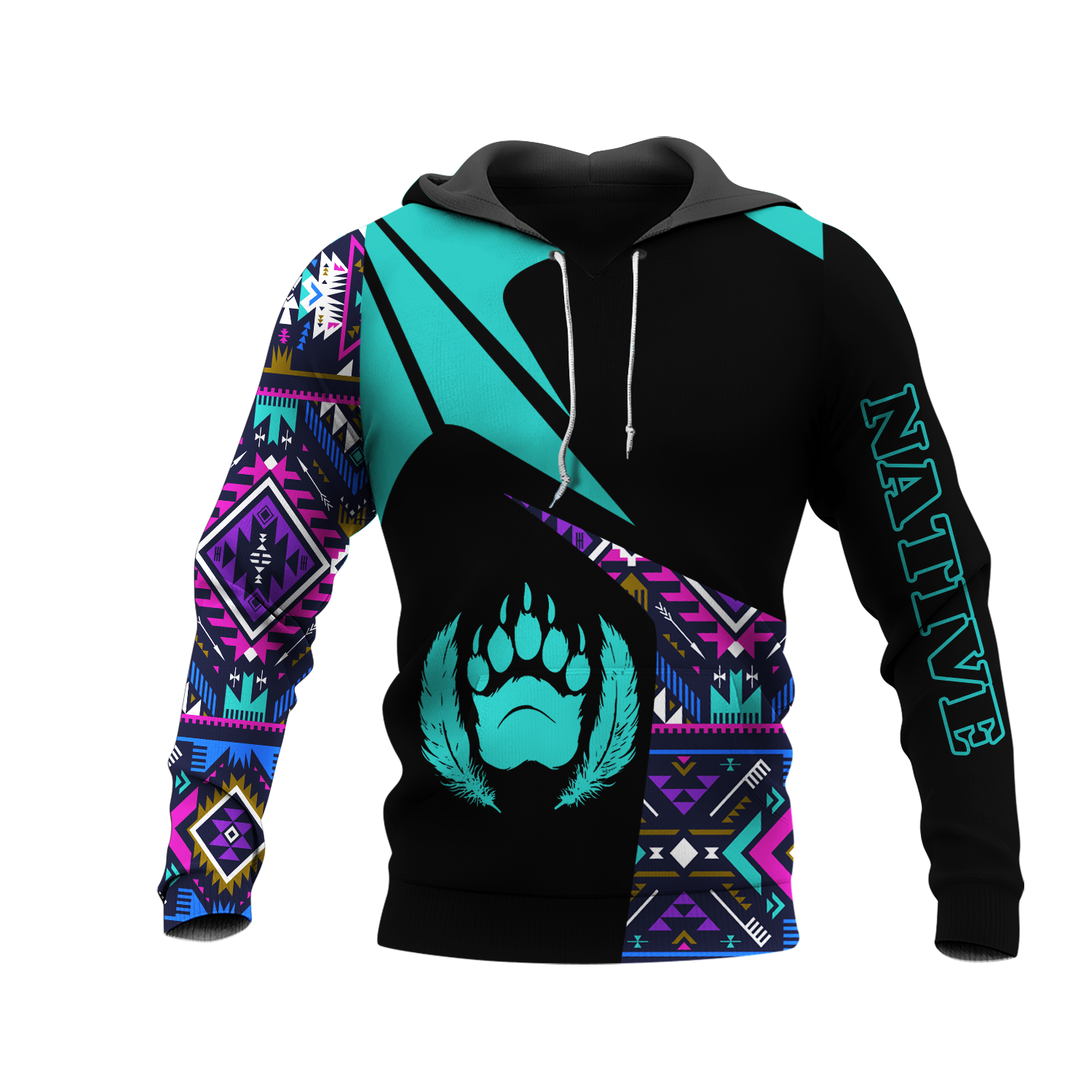 HD0013213 Feather Bear Native American Pride 3D Hoodie