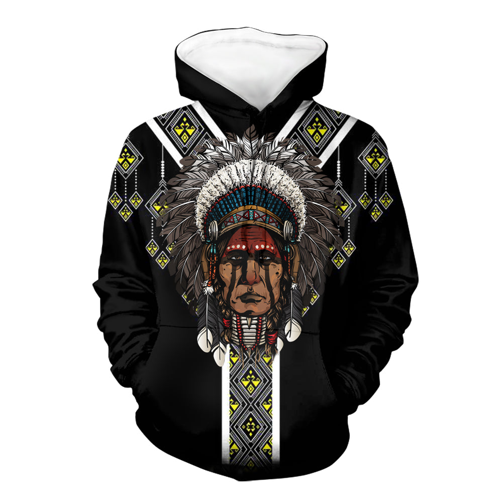 GB-NAT00518 Ethnic Pattern Native 3D Hoodie