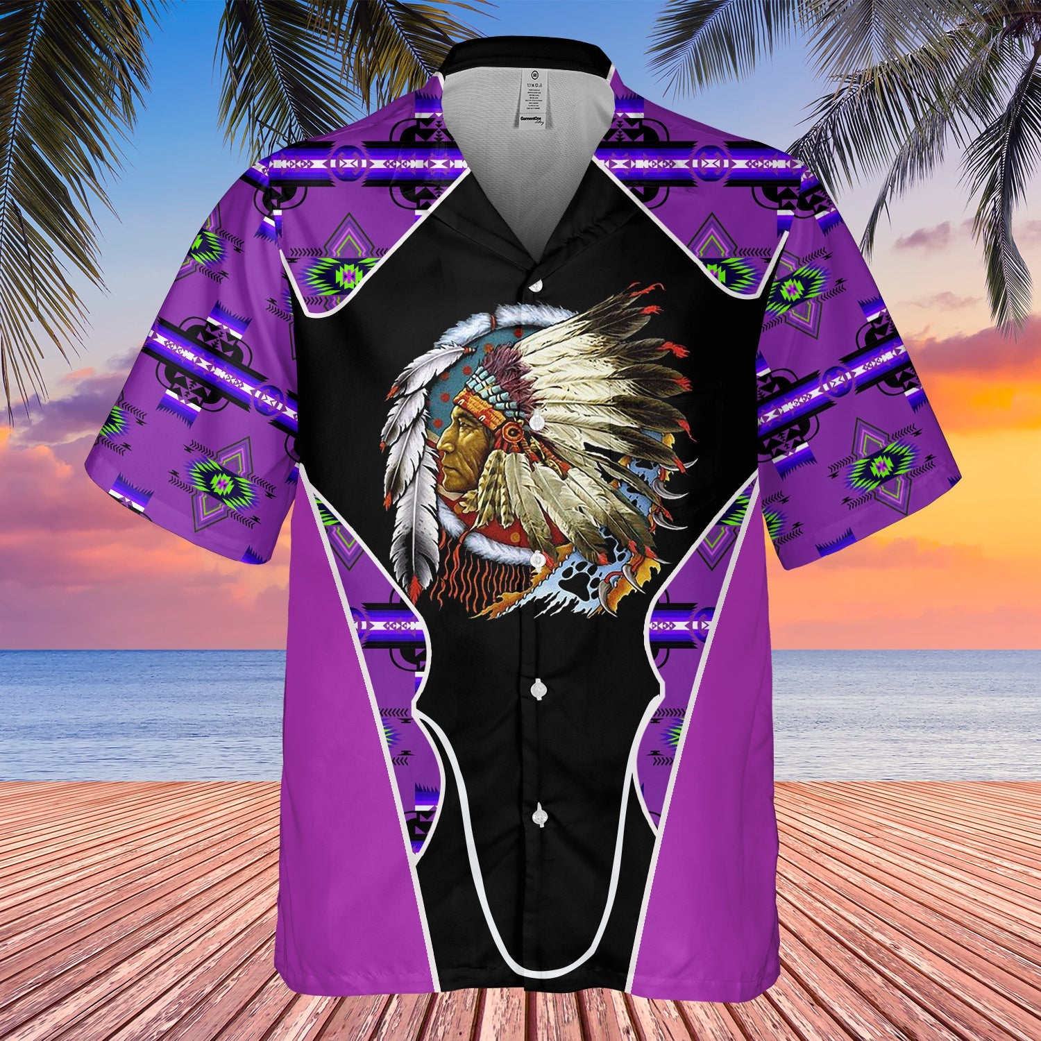GB-HW000538 Tribe Design Native American Hawaiian Shirt 3D