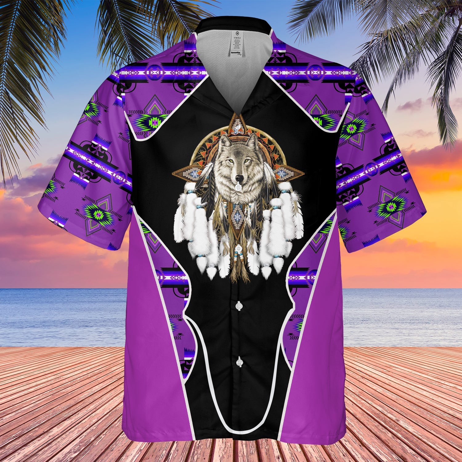 GB-HW000539 Tribe Design Native American Hawaiian Shirt 3D