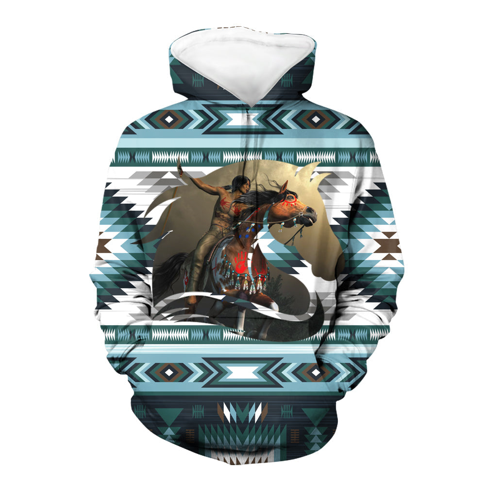 Chief Running Horse 3D Hoodie