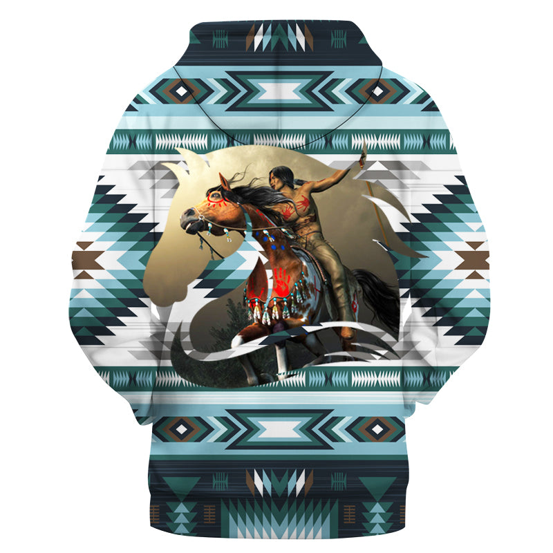 Chief Running Horse 3D Hoodie