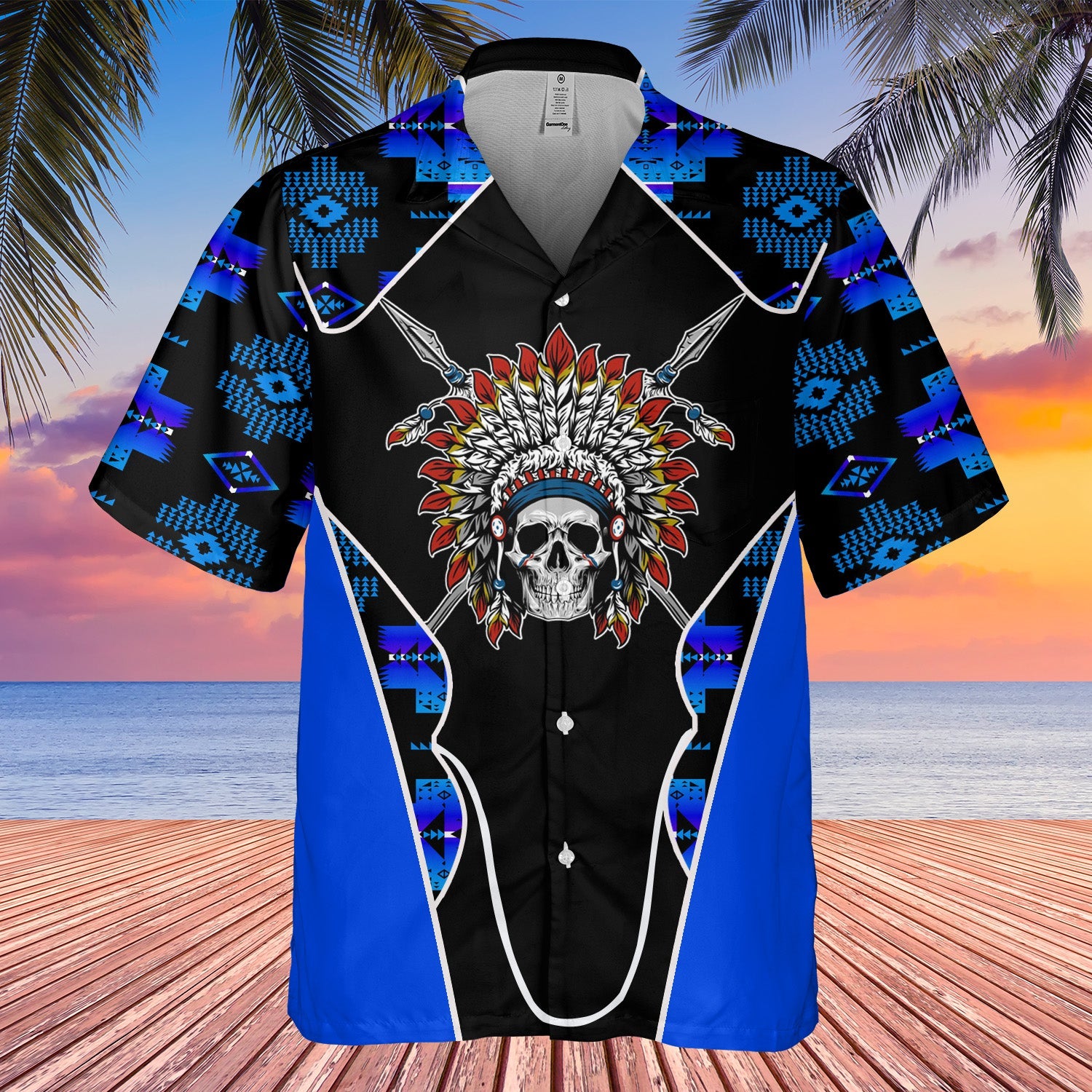 GB-HW000548 Tribe Design Native American Hawaiian Shirt 3D
