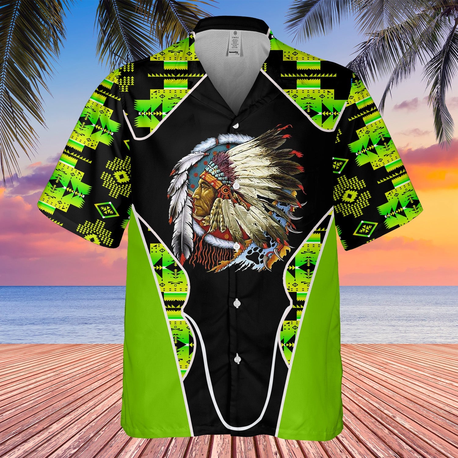 GB-HW000551 Tribe Design Native American Hawaiian Shirt 3D