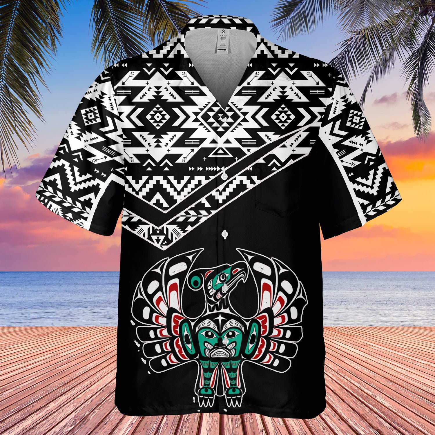 GB-HW000556 Tribe Design Native American Hawaiian Shirt 3D