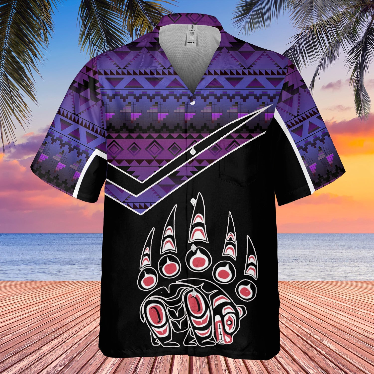 GB-HW000558 Tribe Design Native American Hawaiian Shirt 3D