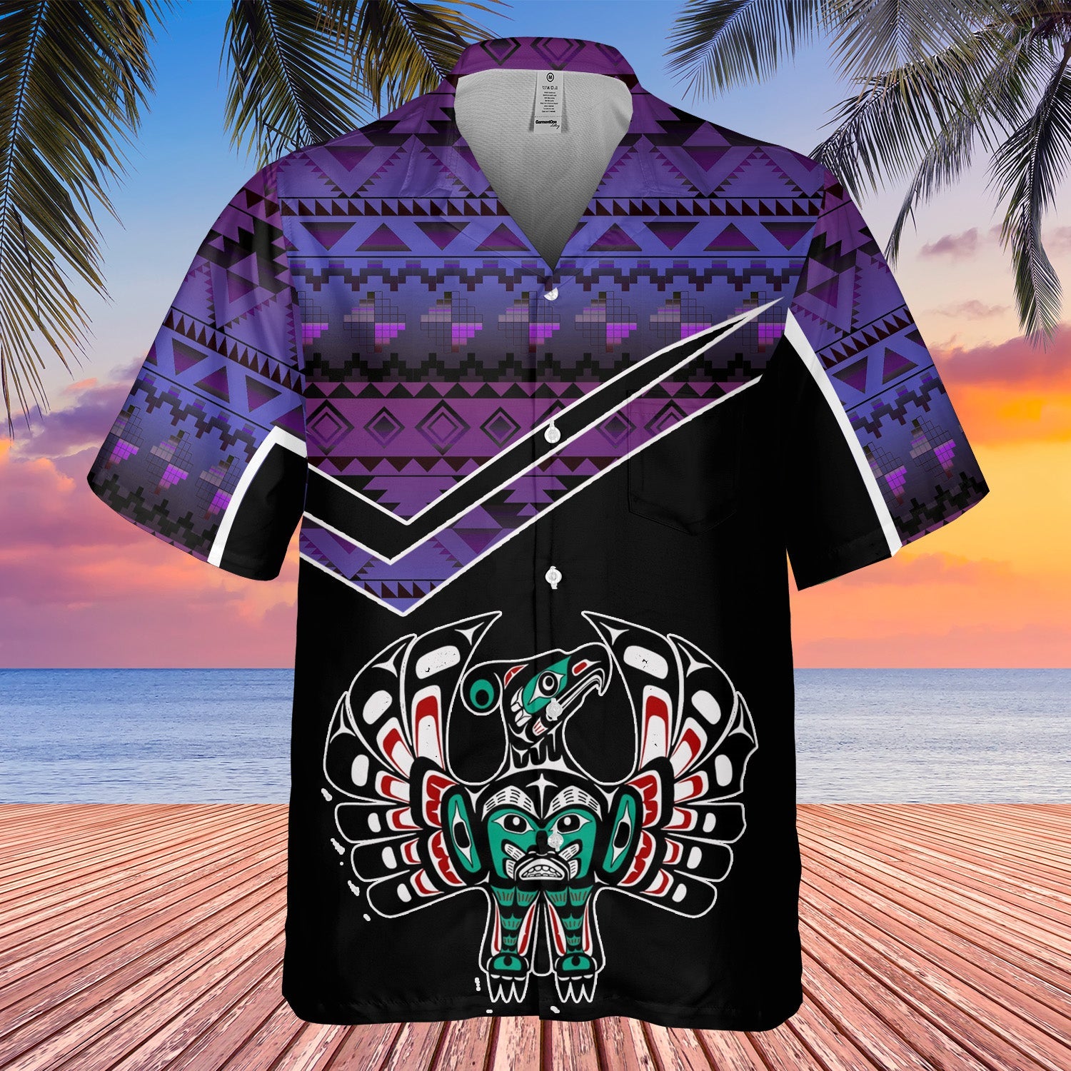 GB-HW000559 Tribe Design Native American Hawaiian Shirt 3D