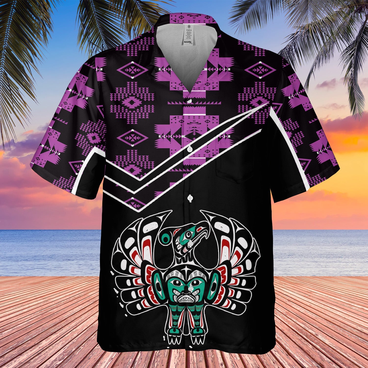 GB-HW000560 Tribe Design Native American Hawaiian Shirt 3D
