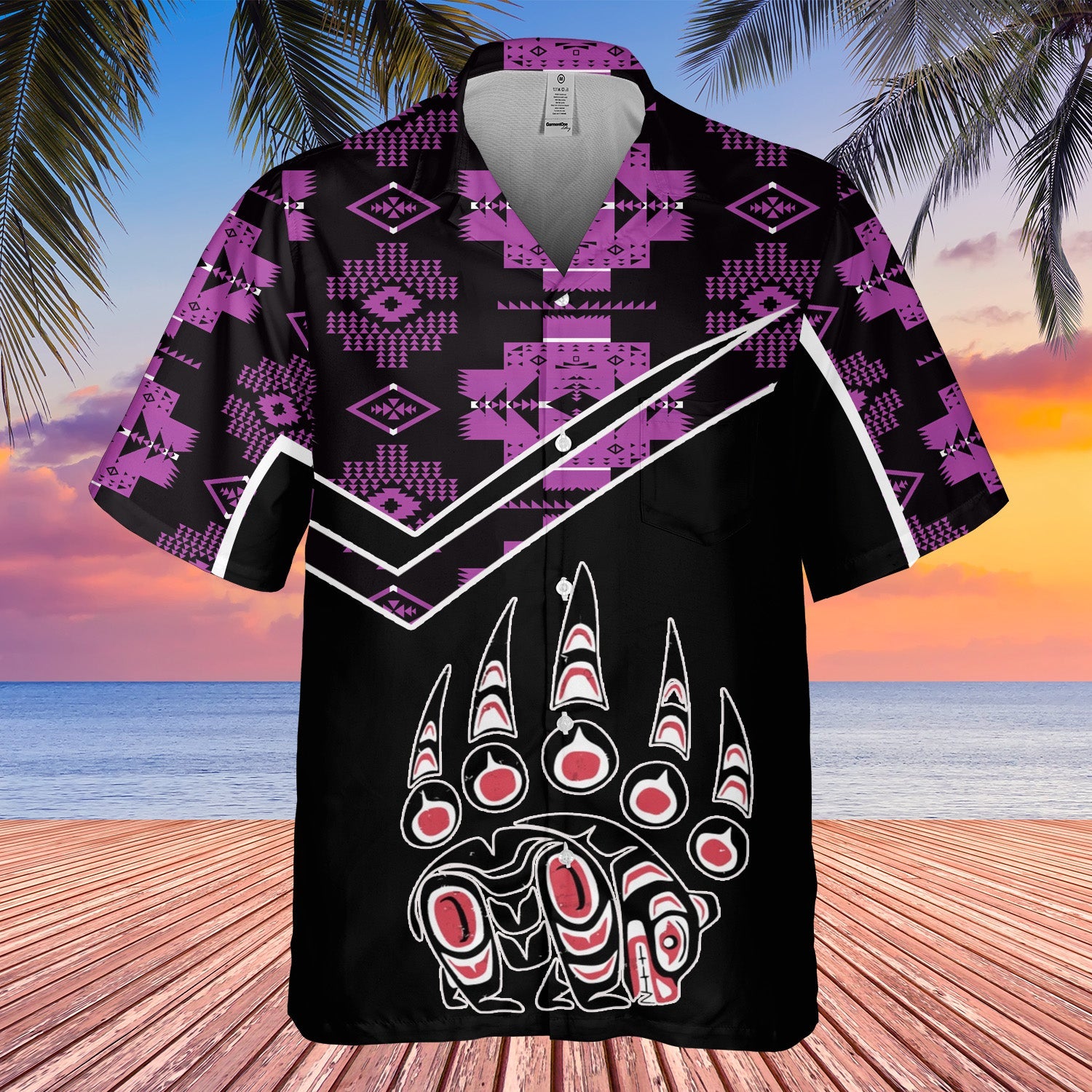 GB-HW000561 Tribe Design Native American Hawaiian Shirt 3D