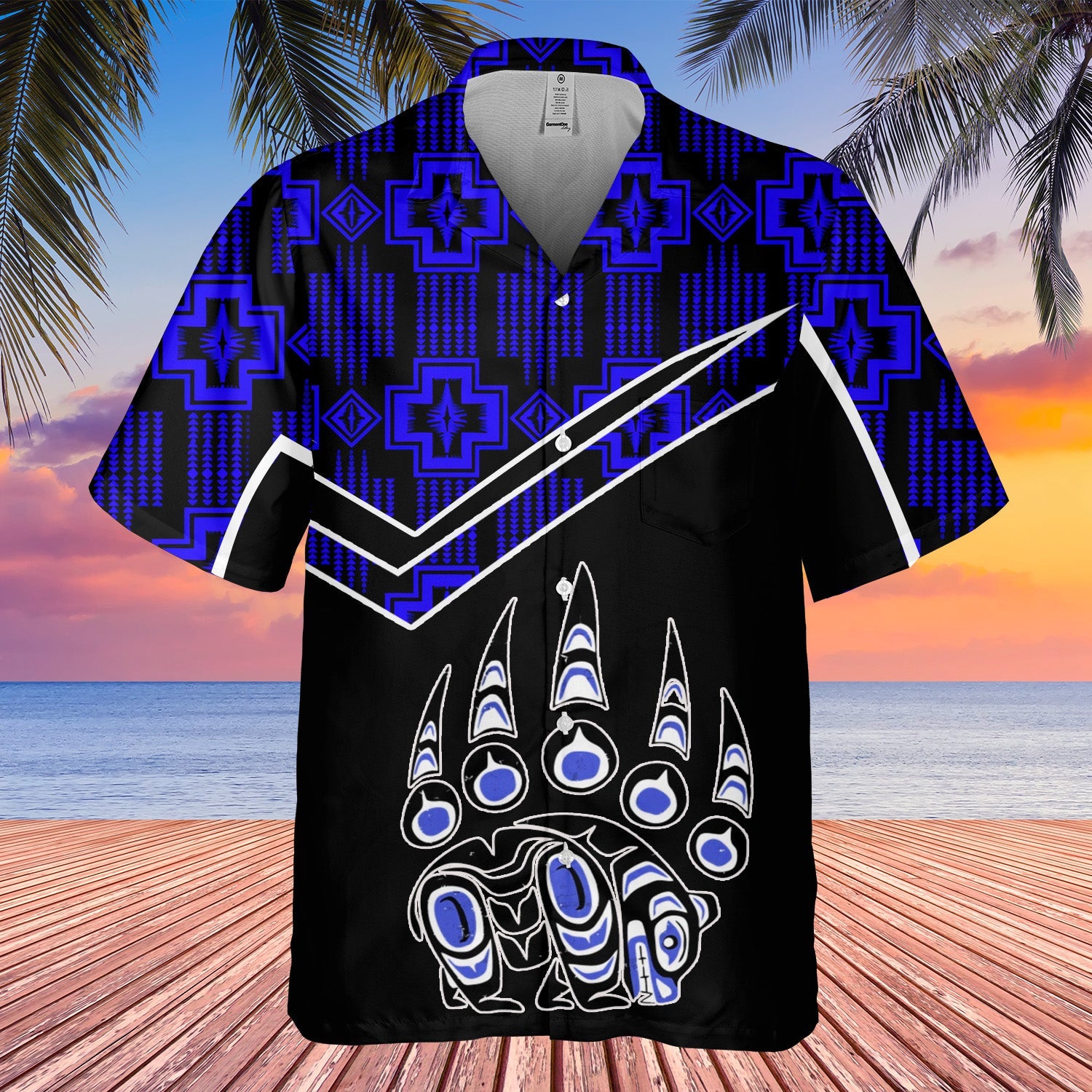 GB-HW000562 Tribe Design Native American Hawaiian Shirt 3D