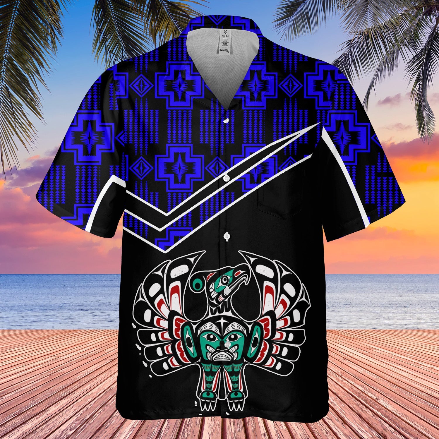 GB-HW000565 Tribe Design Native American Hawaiian Shirt 3D