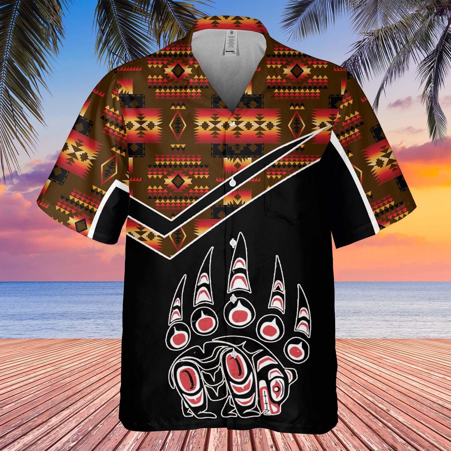 GB-HW000564 Tribe Design Native American Hawaiian Shirt 3D