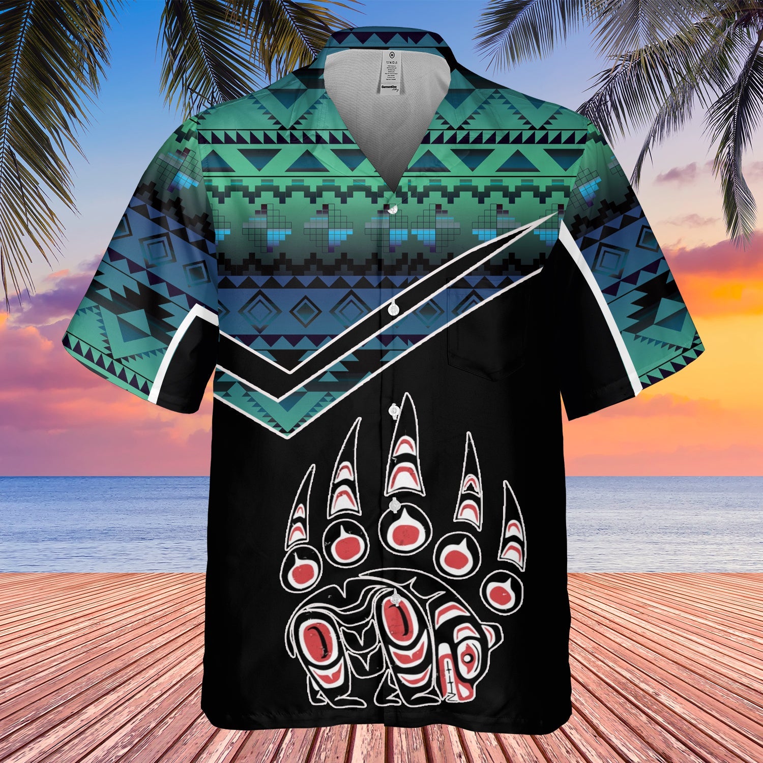 GB-HW000566 Tribe Design Native American Hawaiian Shirt 3D