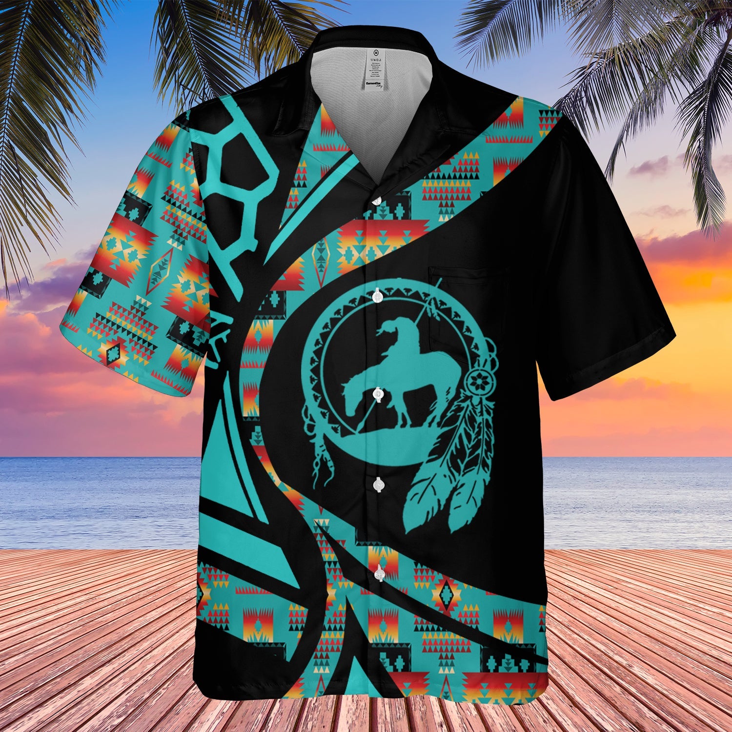 GB-HW001086 Tribe Design Native American Hawaiian Shirt 3D
