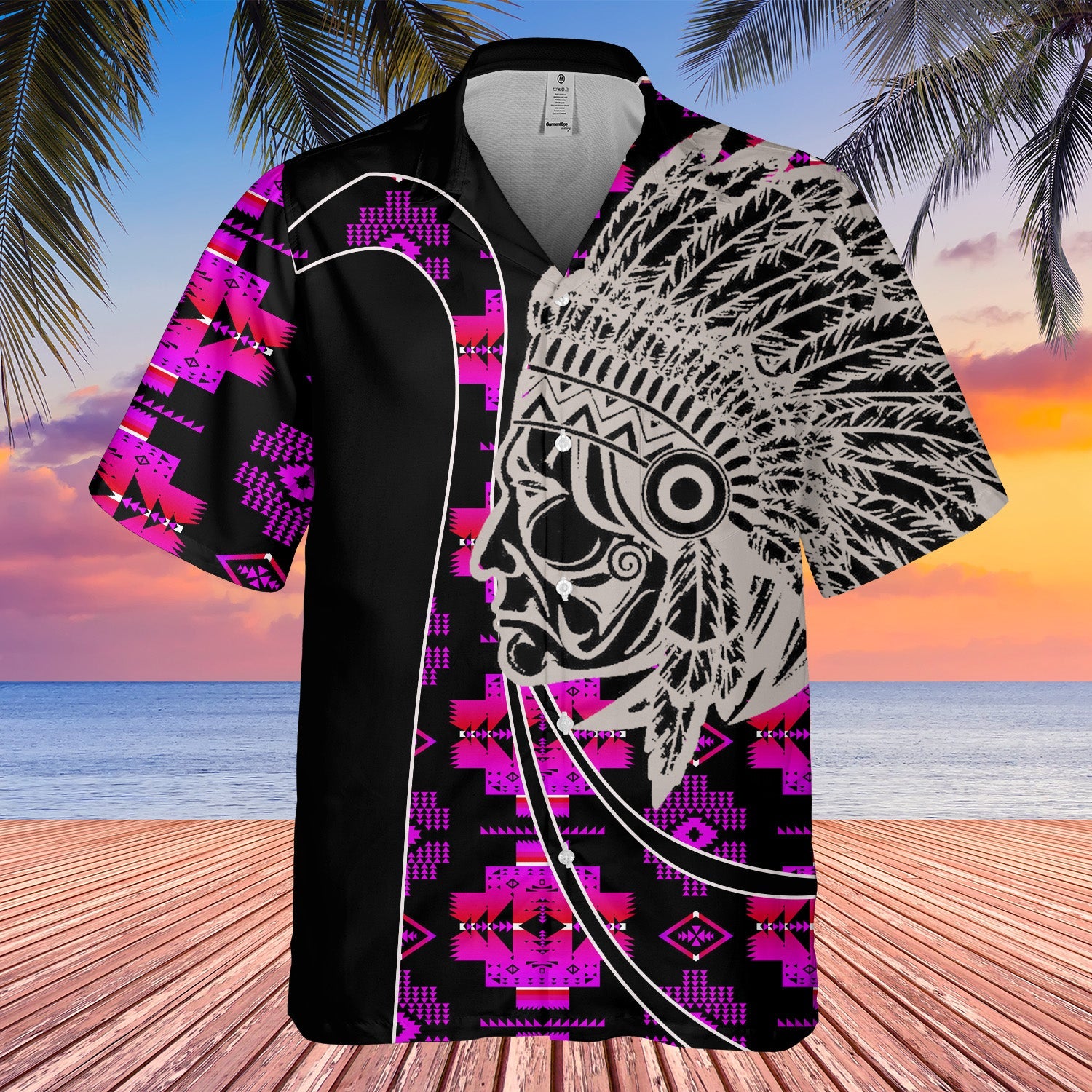 GB-HW000593 Tribe Design Native American Hawaiian Shirt 3D
