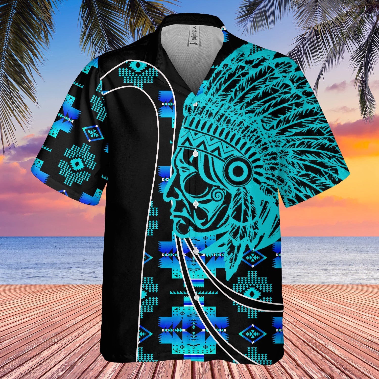 GB-HW000597 Tribe Design Native American Hawaiian Shirt 3D