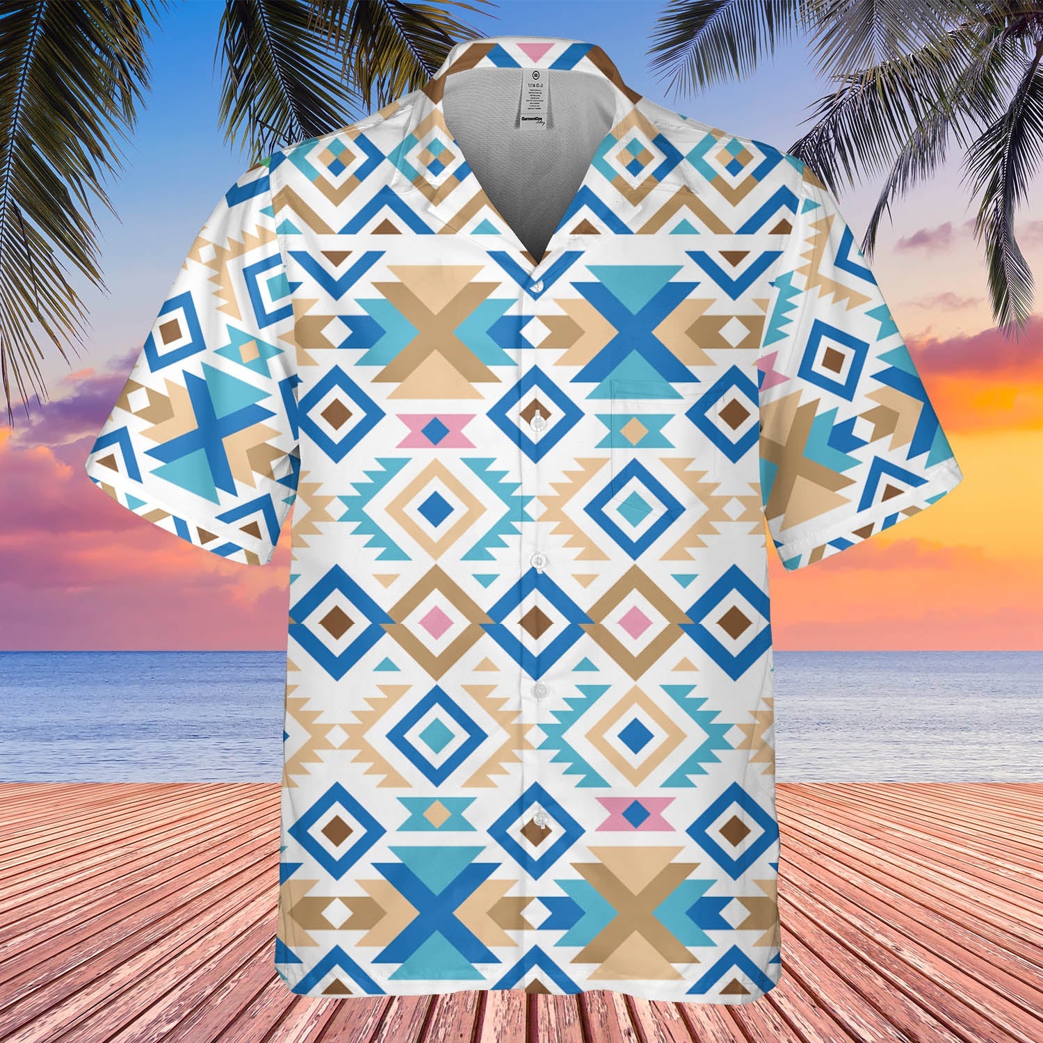 GB-HW000603 Tribe Design Native American Hawaiian Shirt 3D